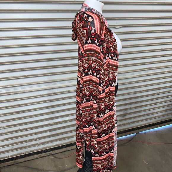 Raffi & Ro long cardigan geometric design w/ hood - Picture 6 of 8